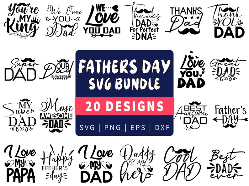 Fathers Day SVG Bundle Dad Svg Father Svg Papa Svg - Etsy