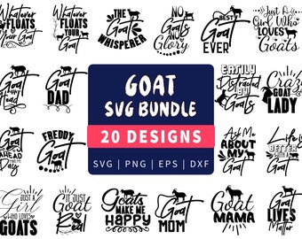 Goat SVG Bundle, Goat Lover PNG, 20 Designs (Commercial Use)