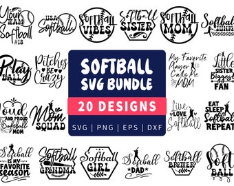 ソフトボール SVG バンドル | ソフトボール SVG | ソフトボール ママ SVG | ソフトボール クリップアート | ソフトボール カット ファイル | ソフトボール 引用 | Cricut 用 svg ファイル