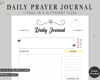 Daily Prayer Journal Printable Template - Etsy