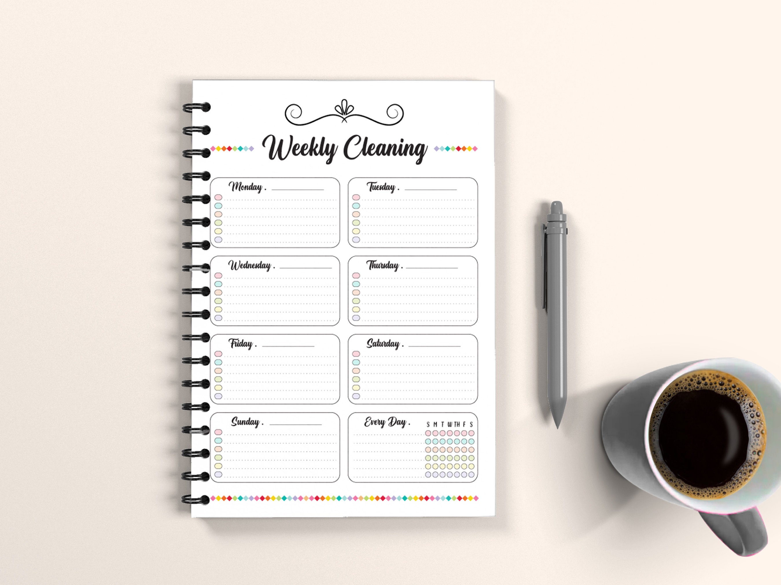 Weekly Cleaning List, Blank Planner Insert (instant Download) - Etsy