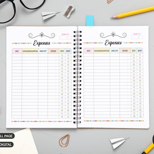 Expenses Cash Envelope Planner Printable, Budget, INSTANT DOWNLOAD, Classic Happy Planner, Full Page, Half Page, A3, A4, A5