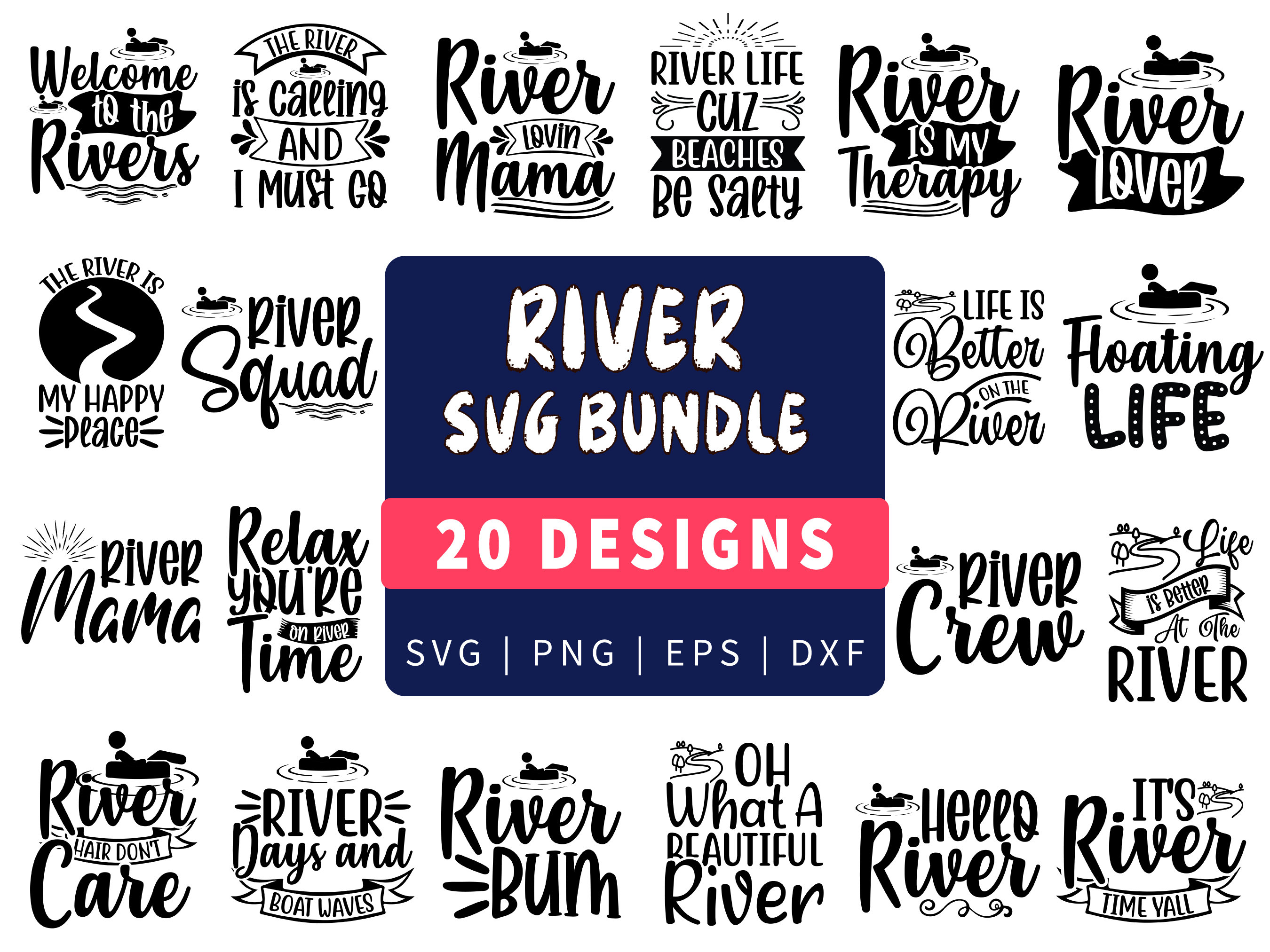 River Svg Bundle | Summer Svg Designs | River Svg | River Svg Designs | Floatin' Life Svg | River Life svg | River Lover svg | River Junkie.