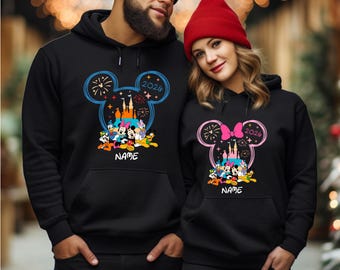 Custom Disney Family Trip Hoodie | Disneyland Paris Vacation Hoodie | Retro Colourful Castle Jumper 2026 | DG2026-13