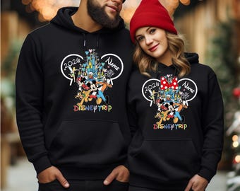 Custom Disney Family Trip Hoodie | Disneyland Paris Castle Design | Retro Colourful Disney Vacation Jumper 2026 | DG2026-6