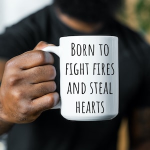 Mug for handsome firefighter, Gift from mom to firefighter son, Gift from girlfriend to firefighter, Personalized firefighter mug