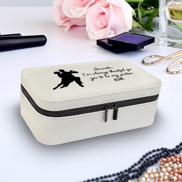 Gift for dance partner - Dancer competition jewelry box - Personalized travel jewellery box for dancer - Coach gifts - Ballroom dance