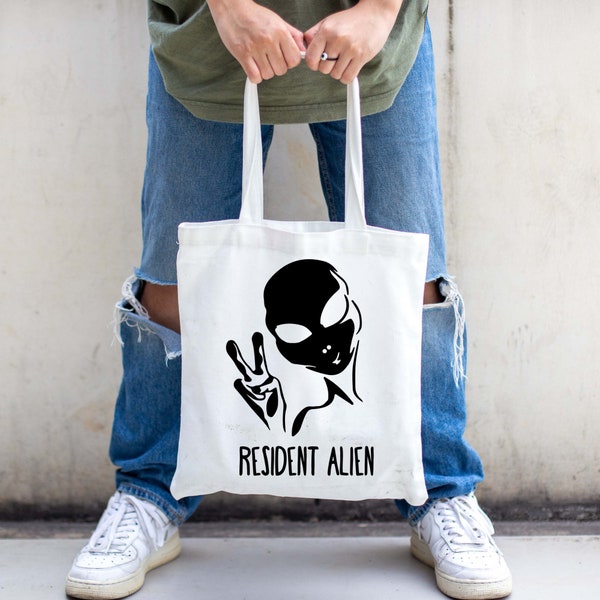 Immigrant gift idea canvas bag - Gift for immigrant - Funny Immigrant tote bag - Resident alien bag - Alien canvas bag Welcome to the USA