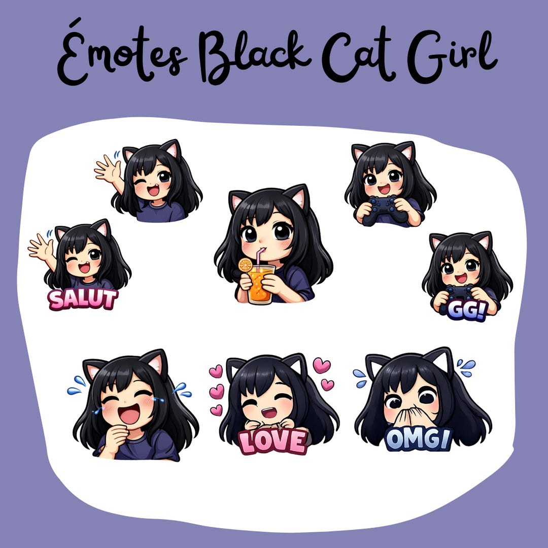 Chat Noir Egirl Twitch Emotes – Kawaii Emotes Pack | Twitch/discord ...