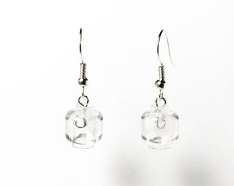 LEGO® Mini Figure Head Clear Earrings -Made with Authentic LEGO®
