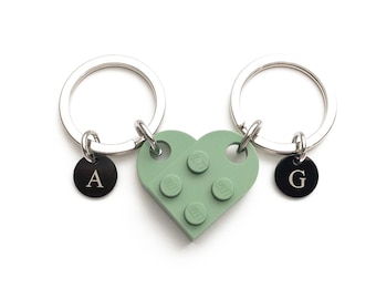 LEGO® Heart Keychain Set | Personalized Initial Charms