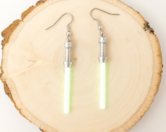 Glow in the Dark Lightsaber Dangle Earrings