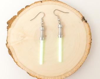 Glow In The Dark Earrings • Star Wars Lightsaber Earrings • Made with Genuine LEGO® • Disney Jewelry • For Her Gift • Birthday Gift • Jedi