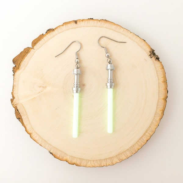Glow In The Dark Earrings • Star Wars Lightsaber Earrings • Made with Genuine LEGO® • Disney Jewelry • For Her Gift • Birthday Gift • Jedi