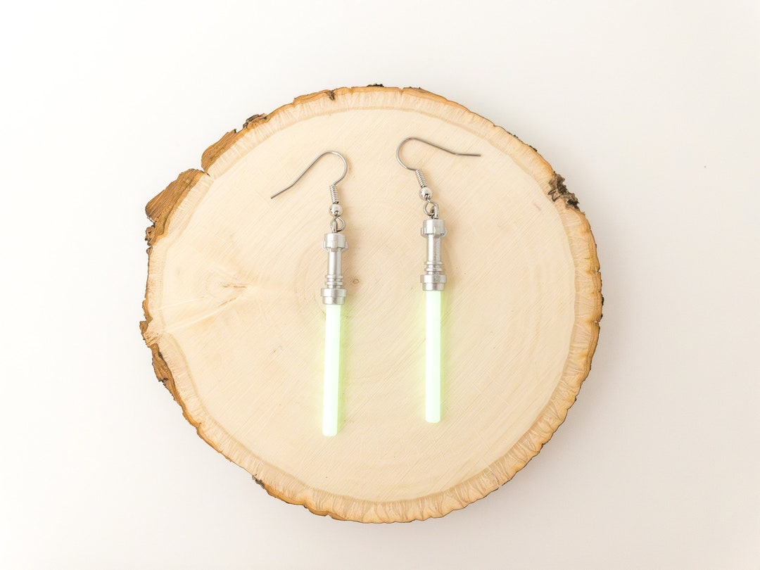 Lightsaber Earrings | Perfect Christmas Gift | Star Wars Glow in the Dark Earrings | Made With Genuine LEGO®, Best Friend Birthday Gift