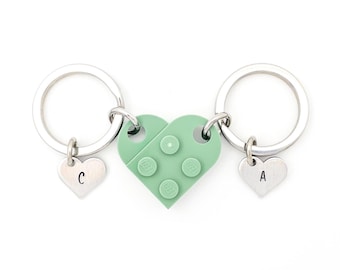 Heart Keychain Set | Genuine LEGO® | Anniversary Gifts For Him, Gift For Her, Gift For Him, Birthday Gift