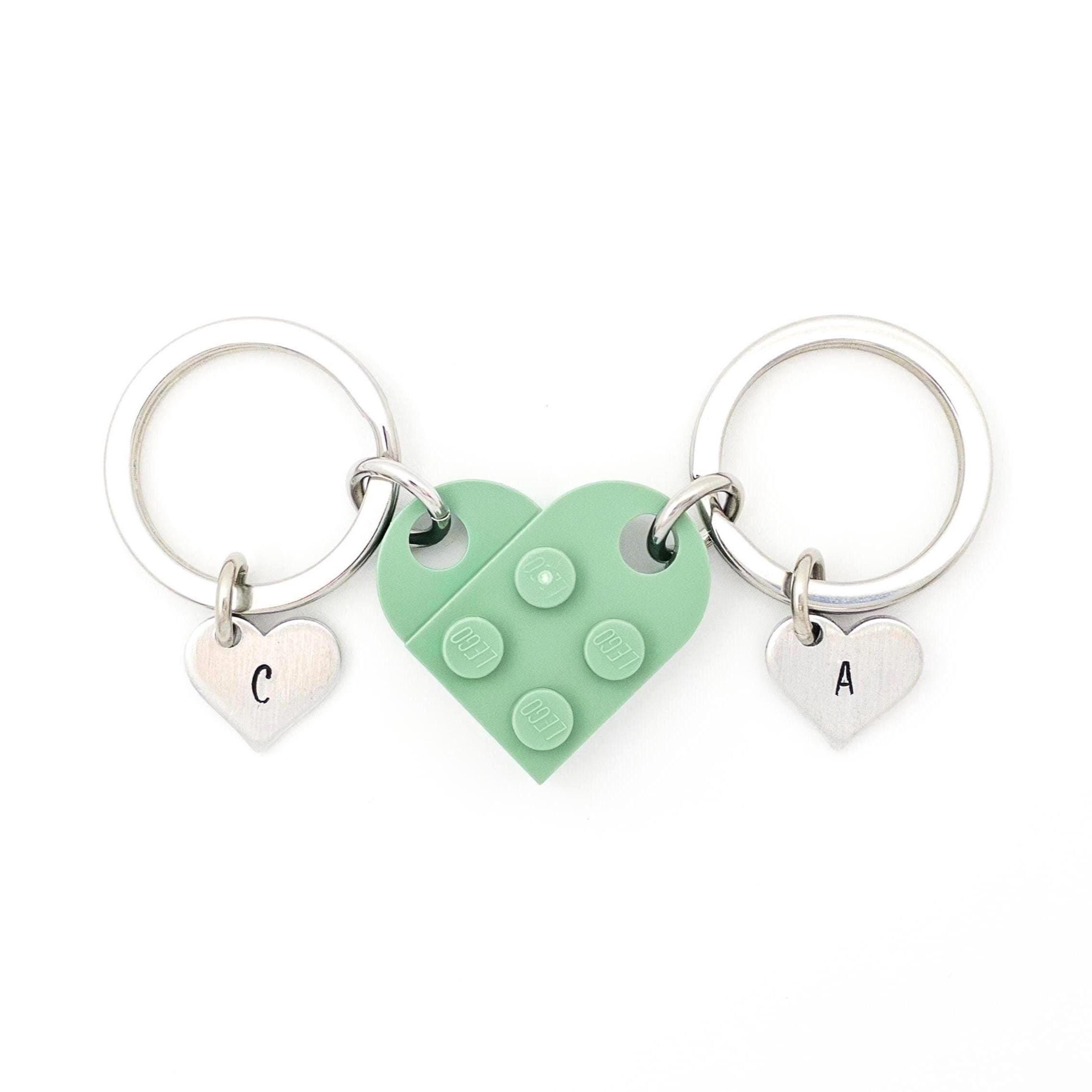 Hand Stamped Interlocking Heart Keychains