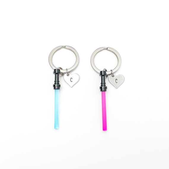Star Wars Lightsaber Keychain Set • Made With Genuine LEGO® • Anniversary Gift • Birthday Gift • Matching Couples Keychain • Personalized