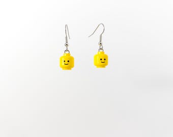 Brick Earrings with Smiley Face