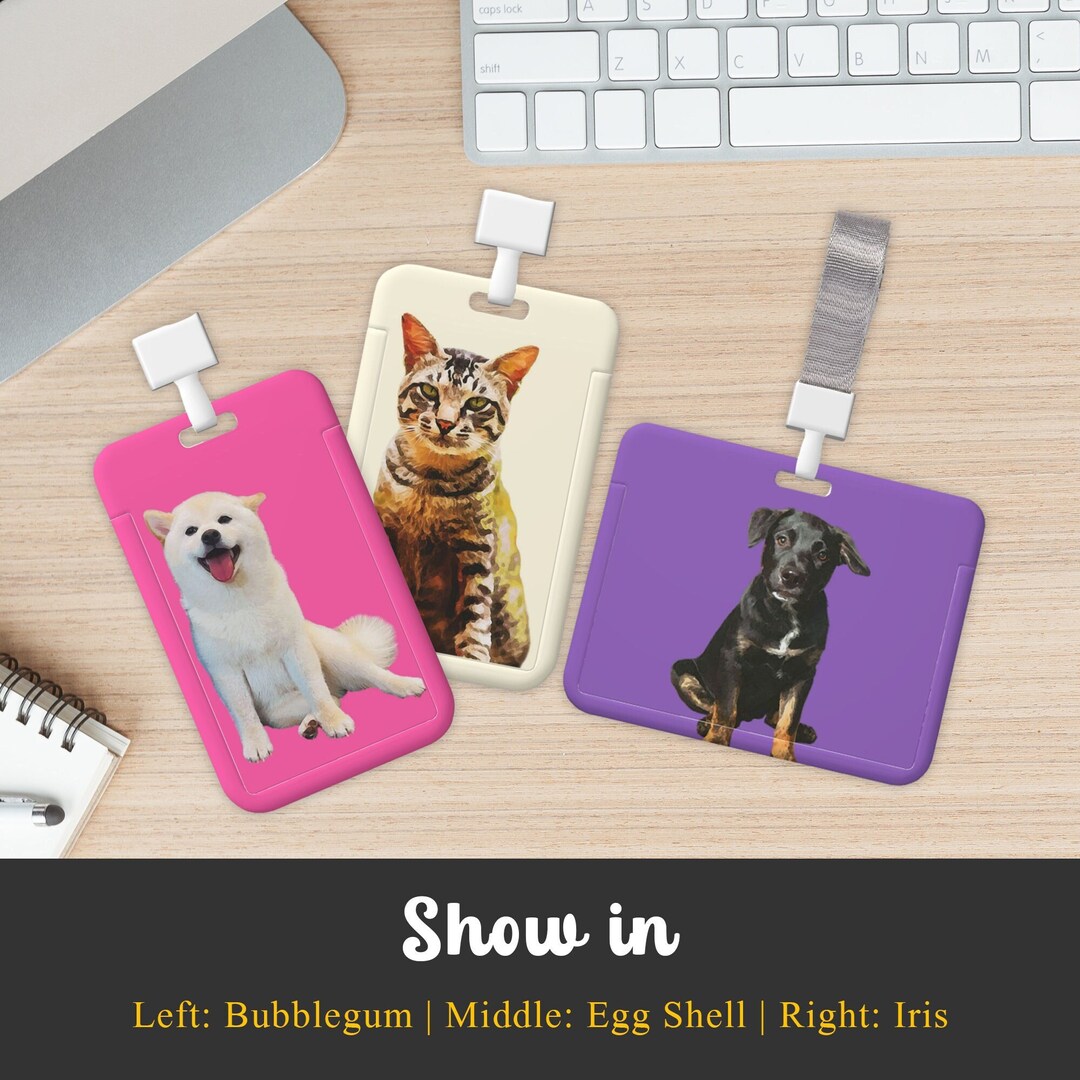 Personalized ID Badge Holder, Custom Pet Photo ID Holder With Lanyard