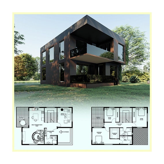 Modern Architectural House Plan for Architects and Designers | Etsy