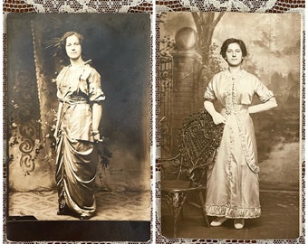 Two Antique RPPC “Real Photo Postcard” Lot