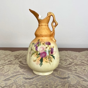 Antique Hand Painted Pitcher Vase