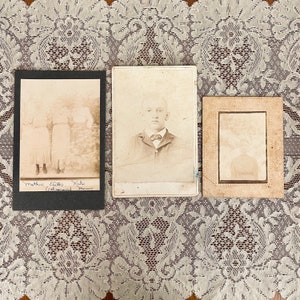 Antique Photographs Lot of 3 Cabinet Cards