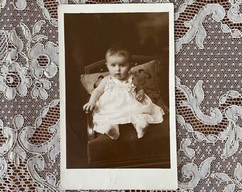 Sitting Baby Antique Photo RPPC