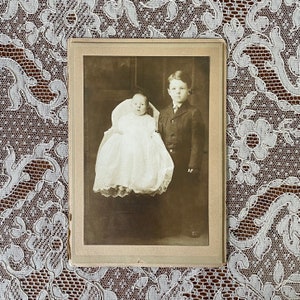 Antique Photo of Boy and Baby