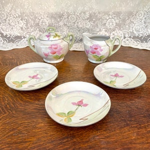 Art Deco Japanese Lusterware Cream & Sugar Set
