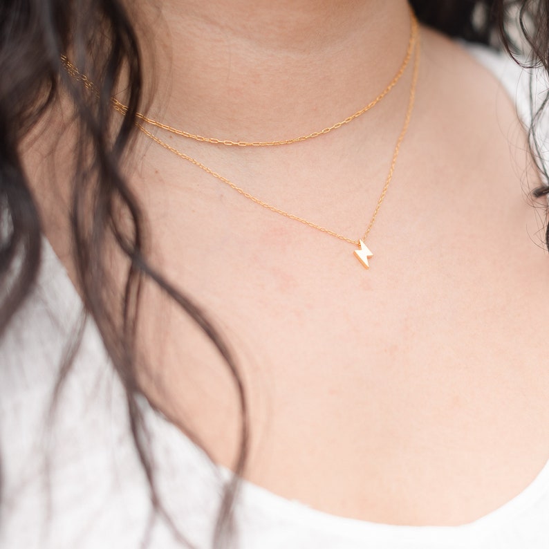 Mini-Paperclip Necklace, Sterling Silver Jewelry, Minimal Necklace, Thin Gold Chain, Teenage Girl Gift, Bonus Daughter, Great Granddaughter image 5