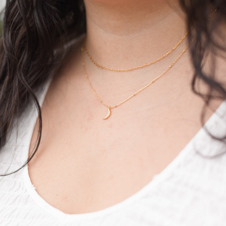 Mini-Paperclip Necklace, Sterling Silver Jewelry, Minimal Necklace, Thin Gold Chain, Teenage Girl Gift, Bonus Daughter, Great Granddaughter image 4