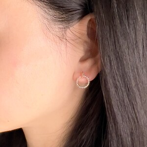 Open Circle Stud Earrings, Hypoallergenic Earrings, Rose Gold Sterling Silver, Minimalist Earrings, Dainty Earrings, image 4
