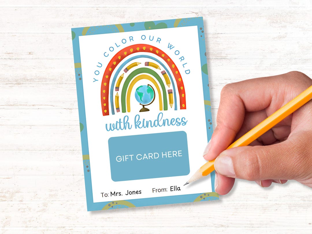 Teacher Appreciation Rainbow Gift Card Holder From Student, Year End ...