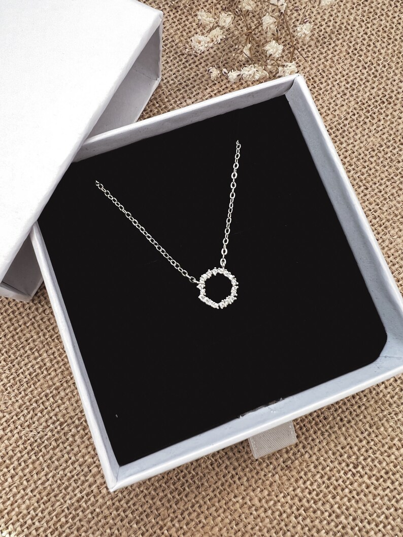 Silver Open Circle Necklace, Dainty Karma Necklace, Eternity Circle Necklace, Dainty Open Circle Necklace, Gift for Mom image 5