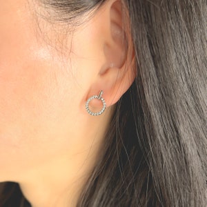 Open Circle Stud Earrings, Hypoallergenic Earrings, Rose Gold Sterling Silver, Minimalist Earrings, Dainty Earrings, image 8