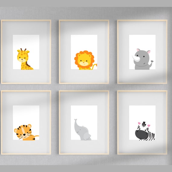 Safari Baby Animals Nursery Printables neutral Nursery Decor | Etsy