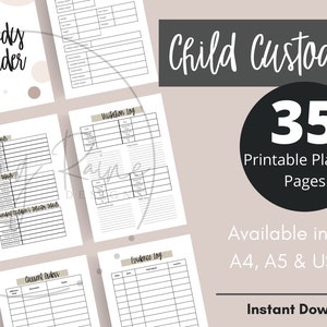 Child Custody Binder Printables, Family Law Organizer, Single Parent, Custody Printable, Co-Parenting, Child First,