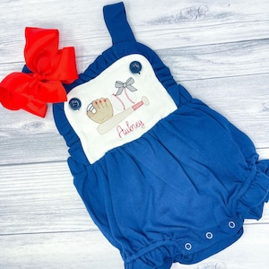 Little sister baseball romper, girls summer romper, girls baseball bubble, girls summer bubble, girls softball shirt, custom baseball shirt