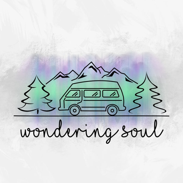 Wondering Soul Northern Lights Decorative Wall Art PNG - Printable Design for Sublimation Printing