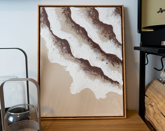 Tectured Art with Floater Frame - Warm Shore