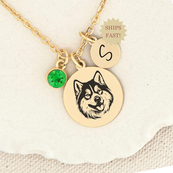 Siberian Husky Necklace, Dog Jewelry, Husky Mom Gift Pet Memorial
