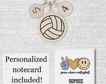 Volleyball Necklace, Volleyball Player Gift, Personalized Initial Number, Volleyball Team Gift, Sports Jewelry, Volleyball Coach Gift