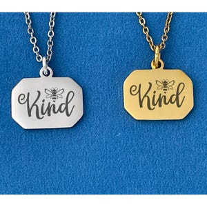 Bee Kind Affirmation Necklace for Women, Be Kind Pendant with Birthstone, Gift for Her, Best Friend Jewelry, Quotes Necklace, Word Jewelry