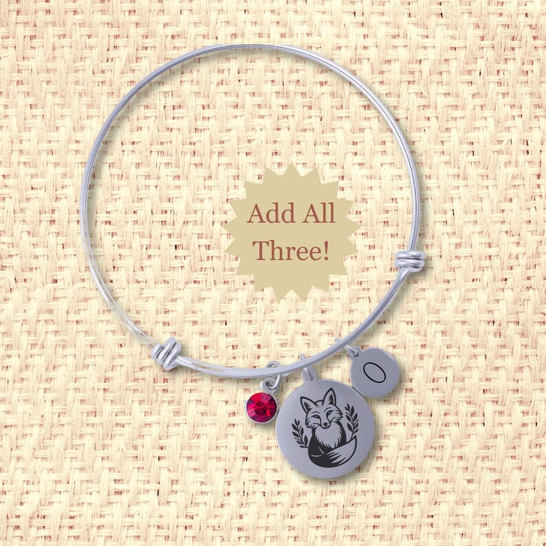 Fox Jewelry Charm Bracelet for Women, Custom Gold or Silver With ...