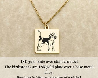 Beagle Dog Necklace for Women, Gift for Beagle Mom, Personalized
