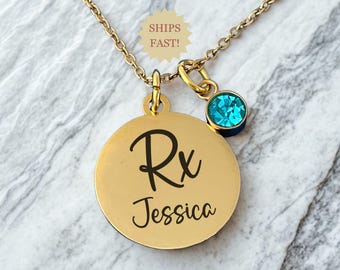 Pharmacist Gift, Personalized Pharmacy Tech Necklace, Jewelry Gifts for Student, Pharmacist Appreciation