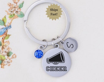 Cheer Gifts, Cheerleader Keychain, Cheer Team Jewelry, Cheer Key Ring for Girls, Gift for Coach, Cheerleading Jewelry