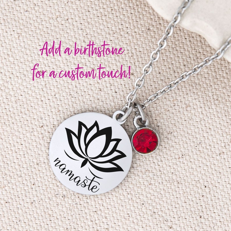 Lotus Necklace Namaste Pendant, Dainty Lotus Flower Yoga Jewelry, Gold ...